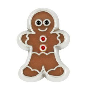 Smiling Gingerbread Man Floating Charm